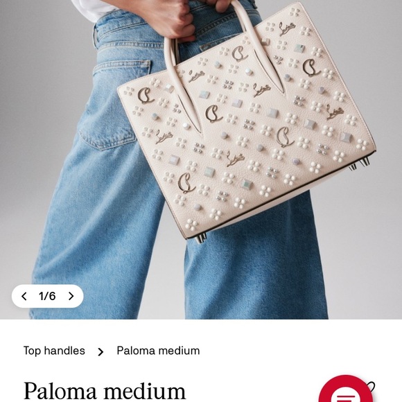 Christian Louboutin Cream Studded Tote Bag - Picture 4 of 4